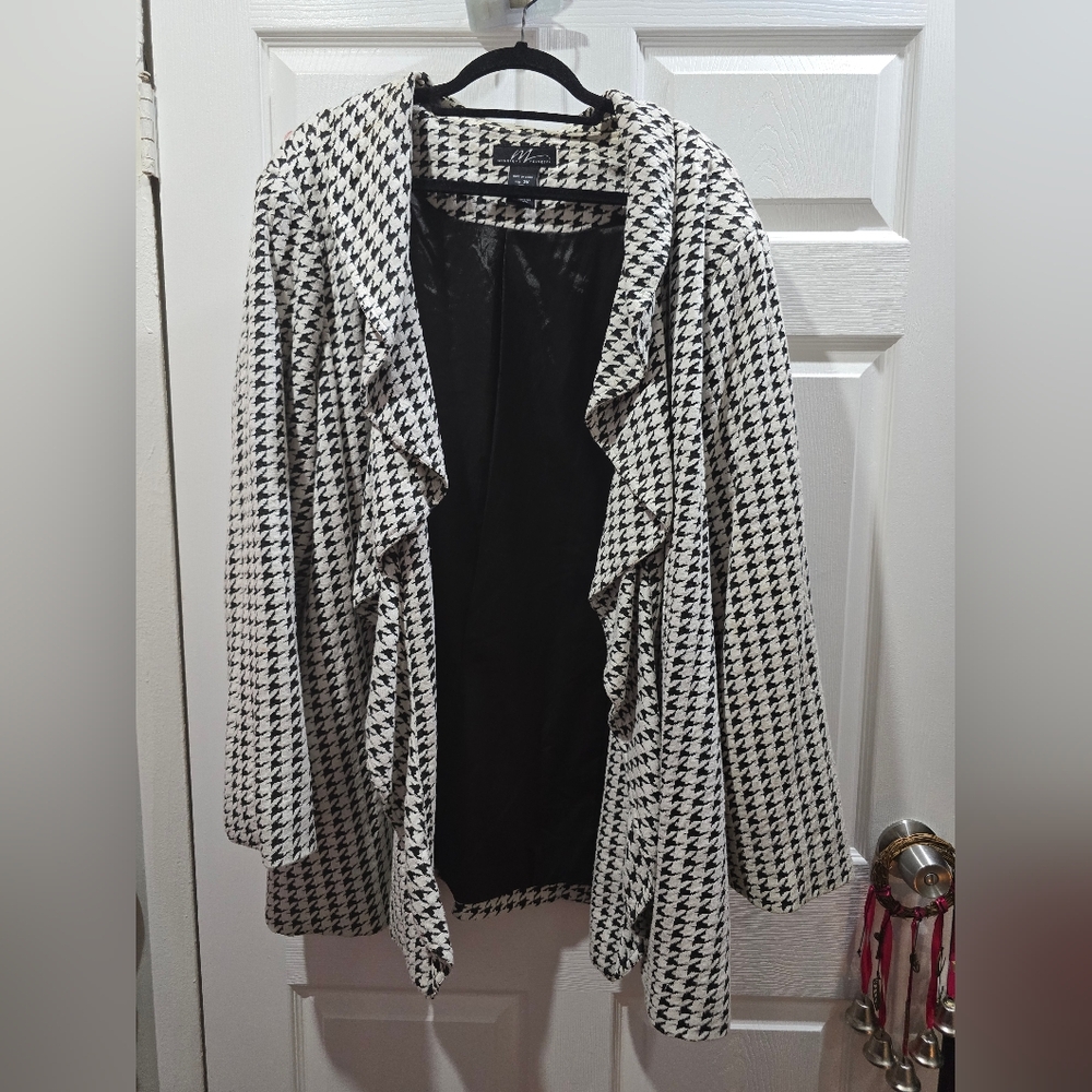 Women's MIDNIGHT VELVET HOUNDSTOOTH lined JACKET 3X